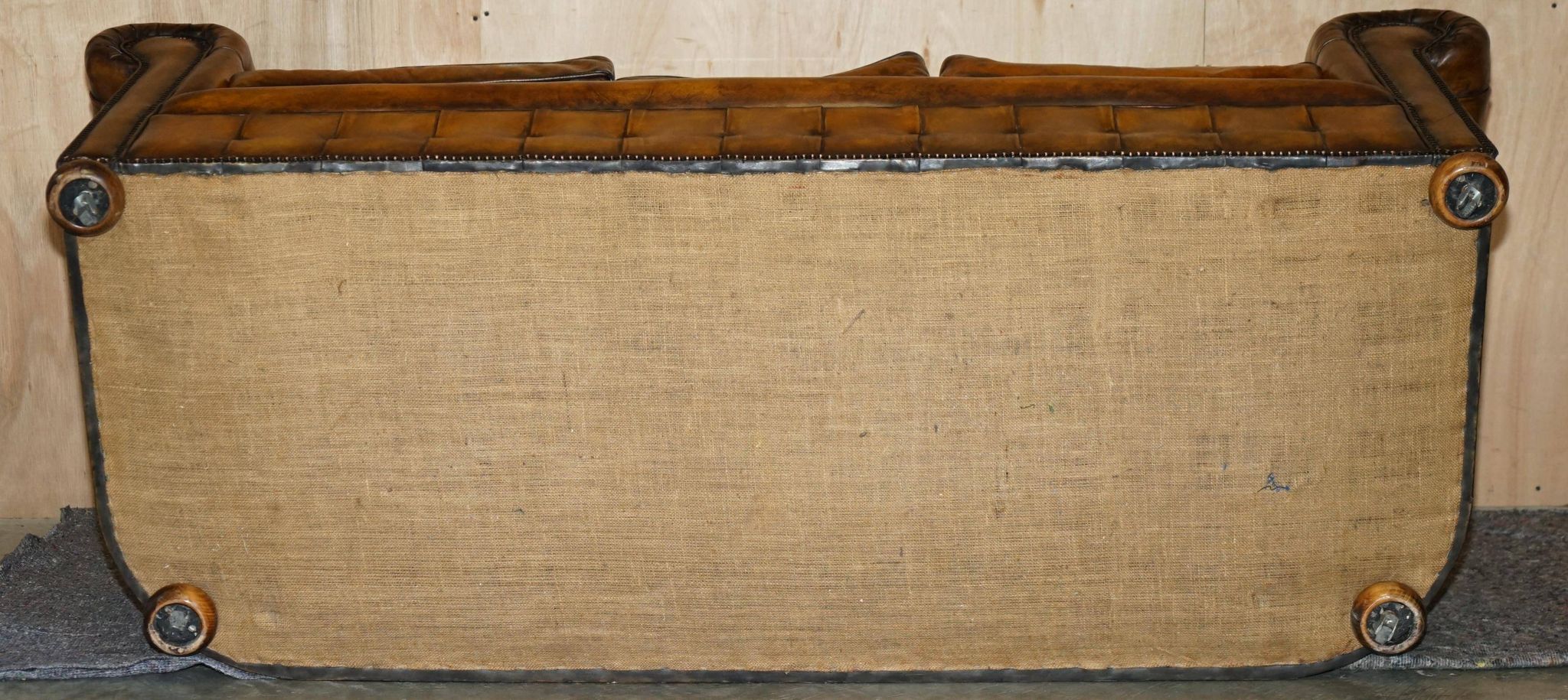 Restored vintage leather Chesterfield sofa