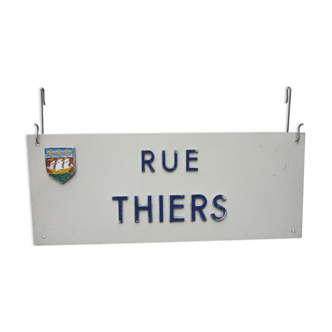 Old plate of street of La Rochelle