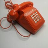 Vintage bakelite orange phone