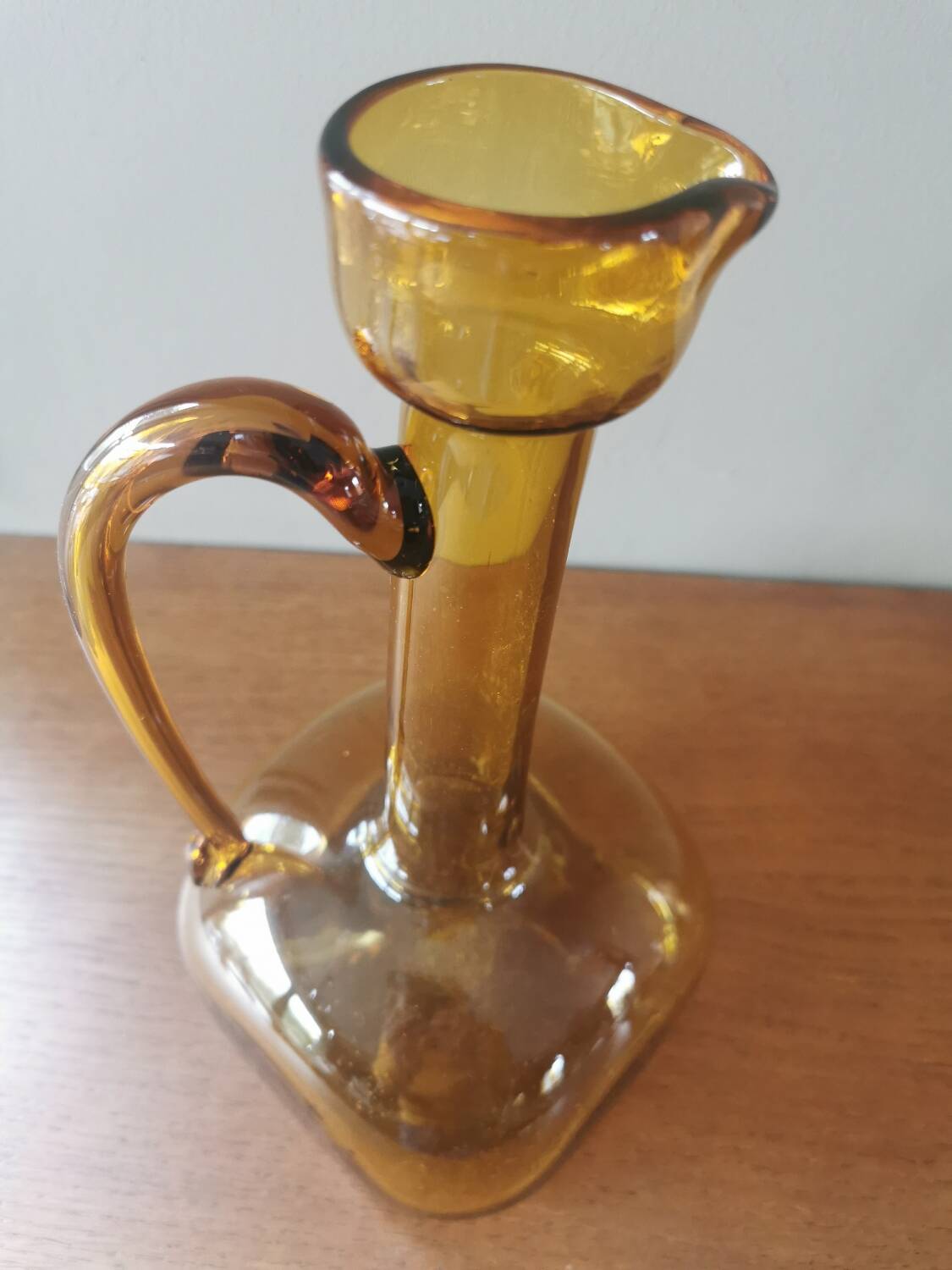 Vintage mouth-blown glass carafe