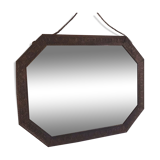 Decorated wooden octagonal mirror