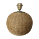 Ball lamp in rope, rattan, ceramic and brass 70s