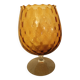 Vase sur pied en verre orange