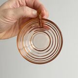 Thick old rose glass cups