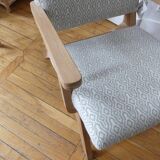 Teak armchair and fabric