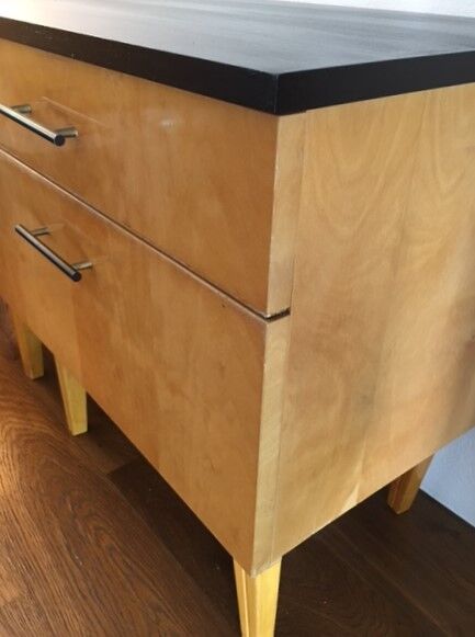 Pair of vintage compass foot bedside tables, 1960