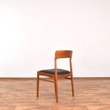 Danish teak and leather dining chairs by Henning Kjærnulf for Korup Stolefabrik, 1960s, set of 4