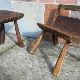Brutalist folk art bench
