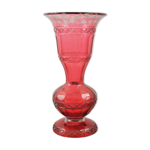 vase en cristal rouge - 19e