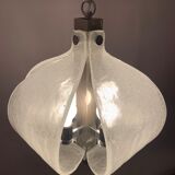 1960s Kaiser Murano Glass and Chrome Ceiling Light