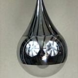 Suspension drop in chromed metal and glass globe