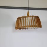 Plafonnier design en teck, années 60-70