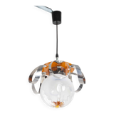 Murano glass globe pendant light, Maazzega edition, Italian design