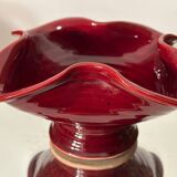 Very Pretty Vintage 50s Cup in Red Enameled Stoneware Clover Shape 🍀