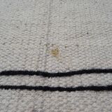 Woven cotton carpet embroidered patterns ethnic Berber style 249 x 156