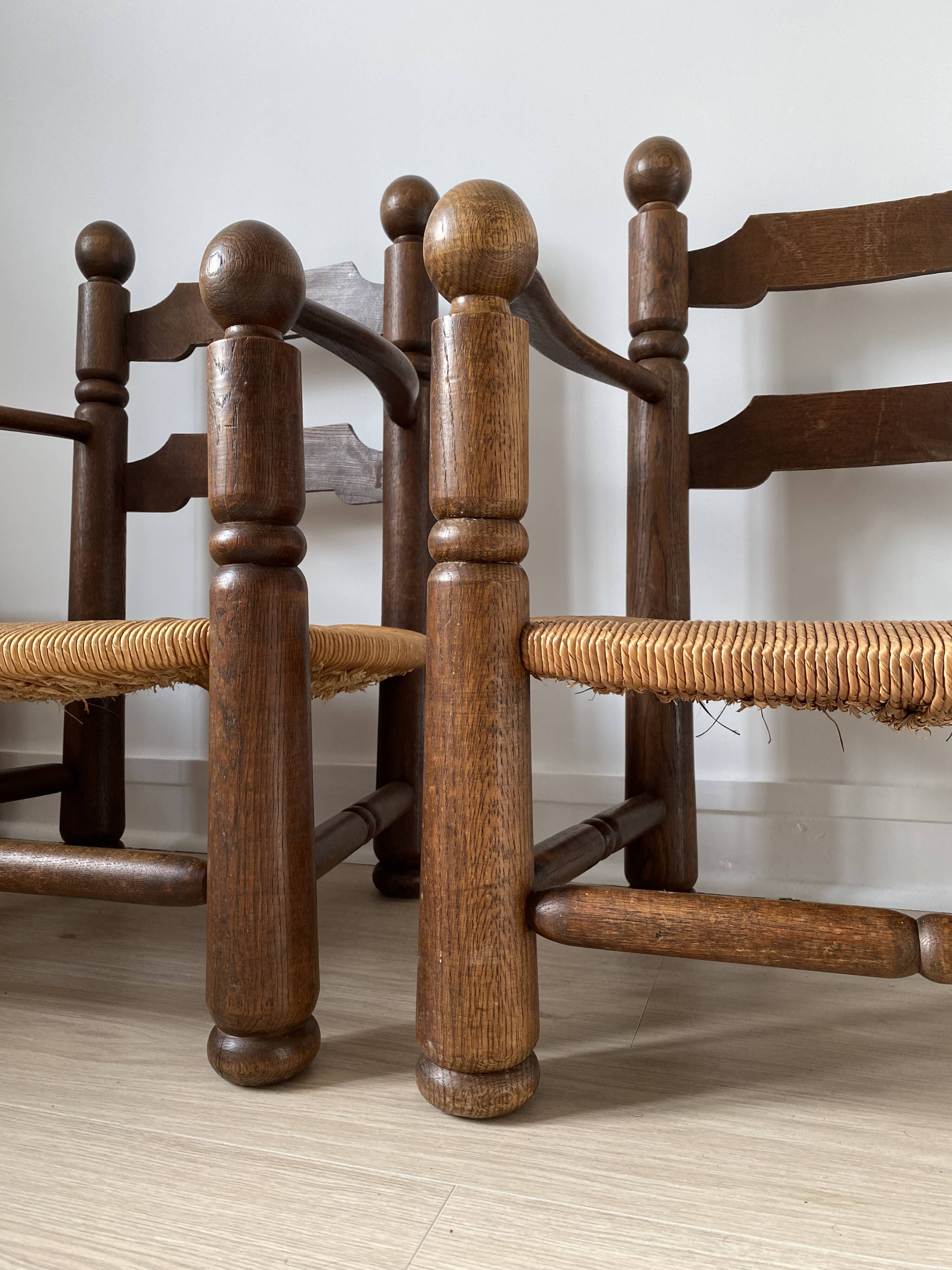 Pair of low armchairs in the Dudouyt style