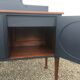 Vintage dark blue hand painted regency style buffet