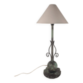 Decorative Patinated Bronze Table Lamp, Danish Grace / Scandinavian Modern
