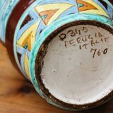 Italian majolica vase from Perugia, boats