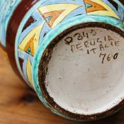 Vase en majolique italienne de Perugia, bateaux
