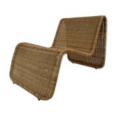 Chaise facile en rotin vintage, design ikea des années 70