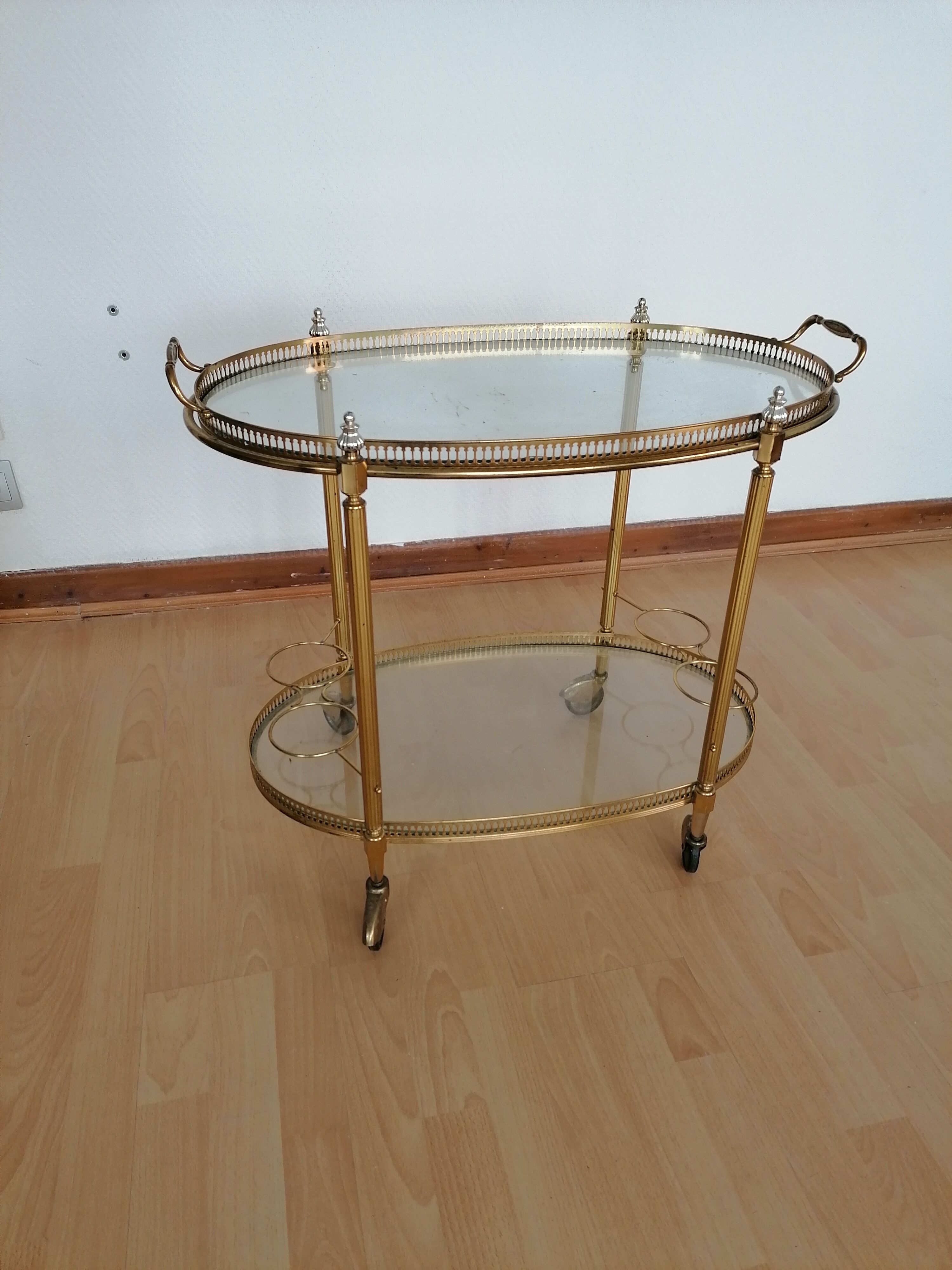 Vintage brass and glass dessert