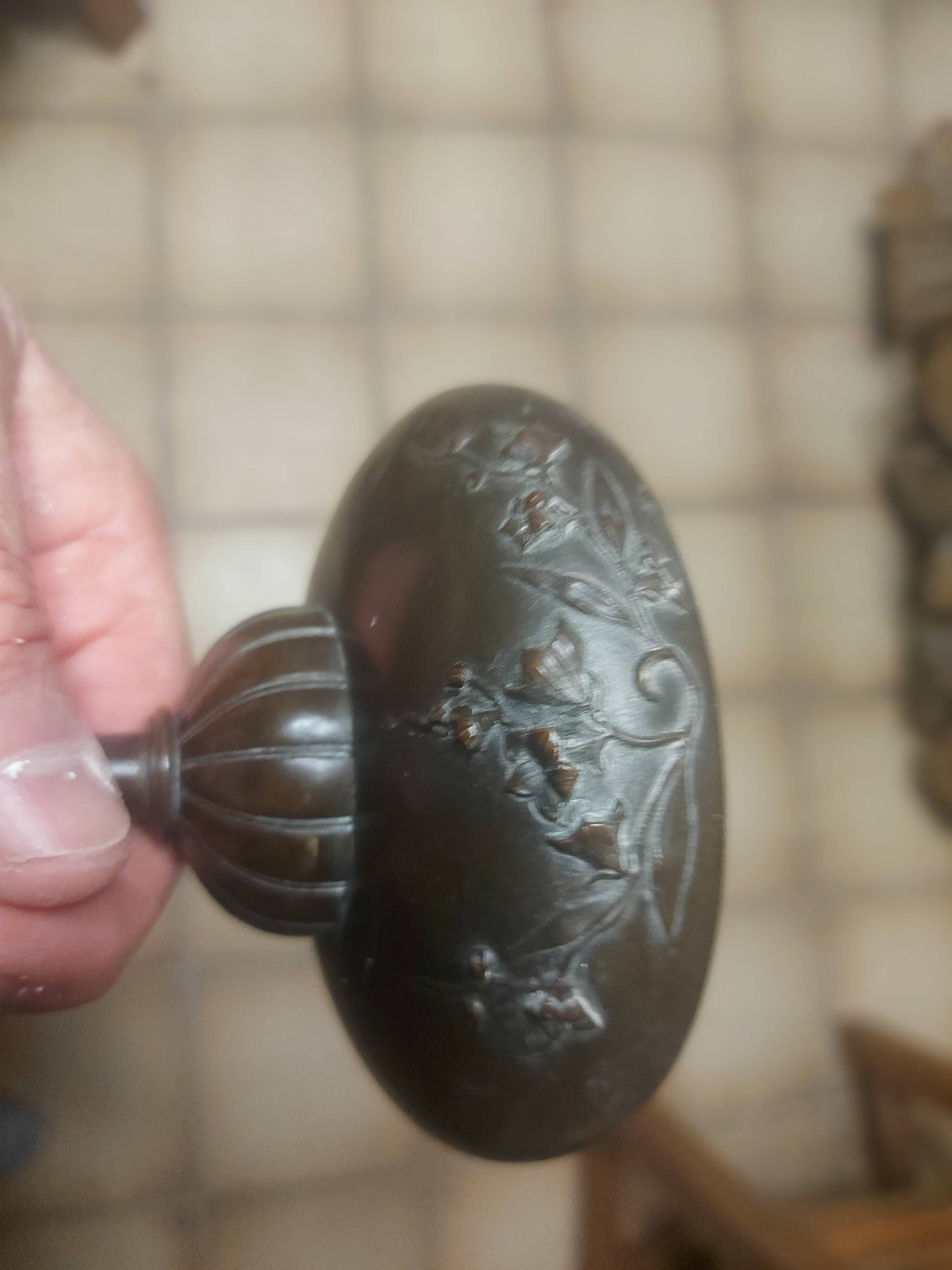Bronze bowl on marble base