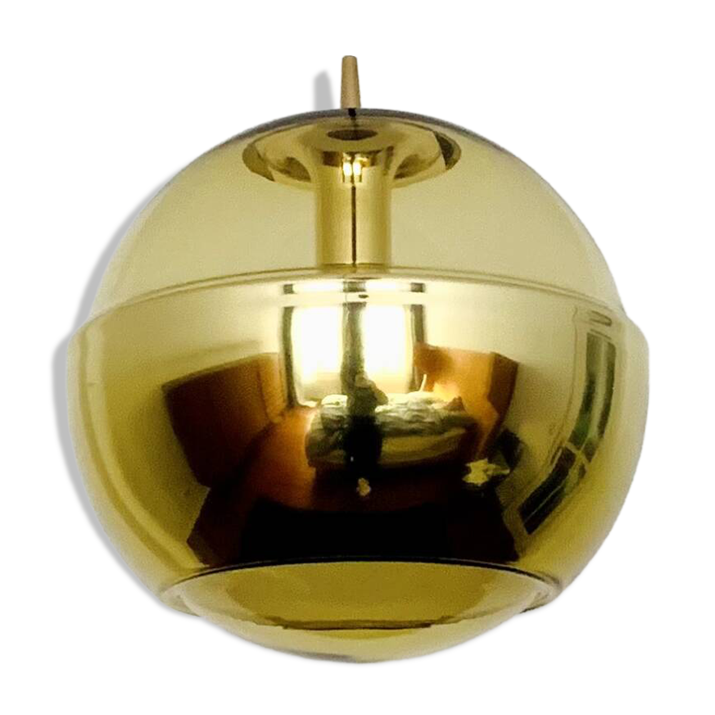 Golden Space Age Glass Pendant Lamp by Peill and Putzler