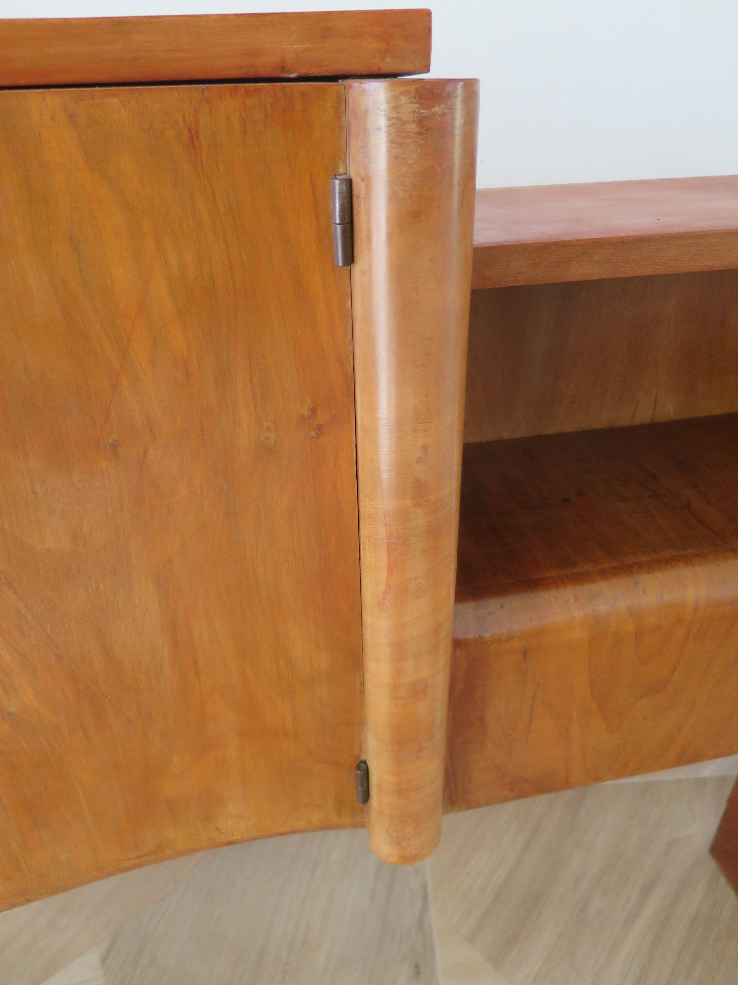 Headboard – console – sideboard – art deco – 2 doors – 2 niches in solid walnut e