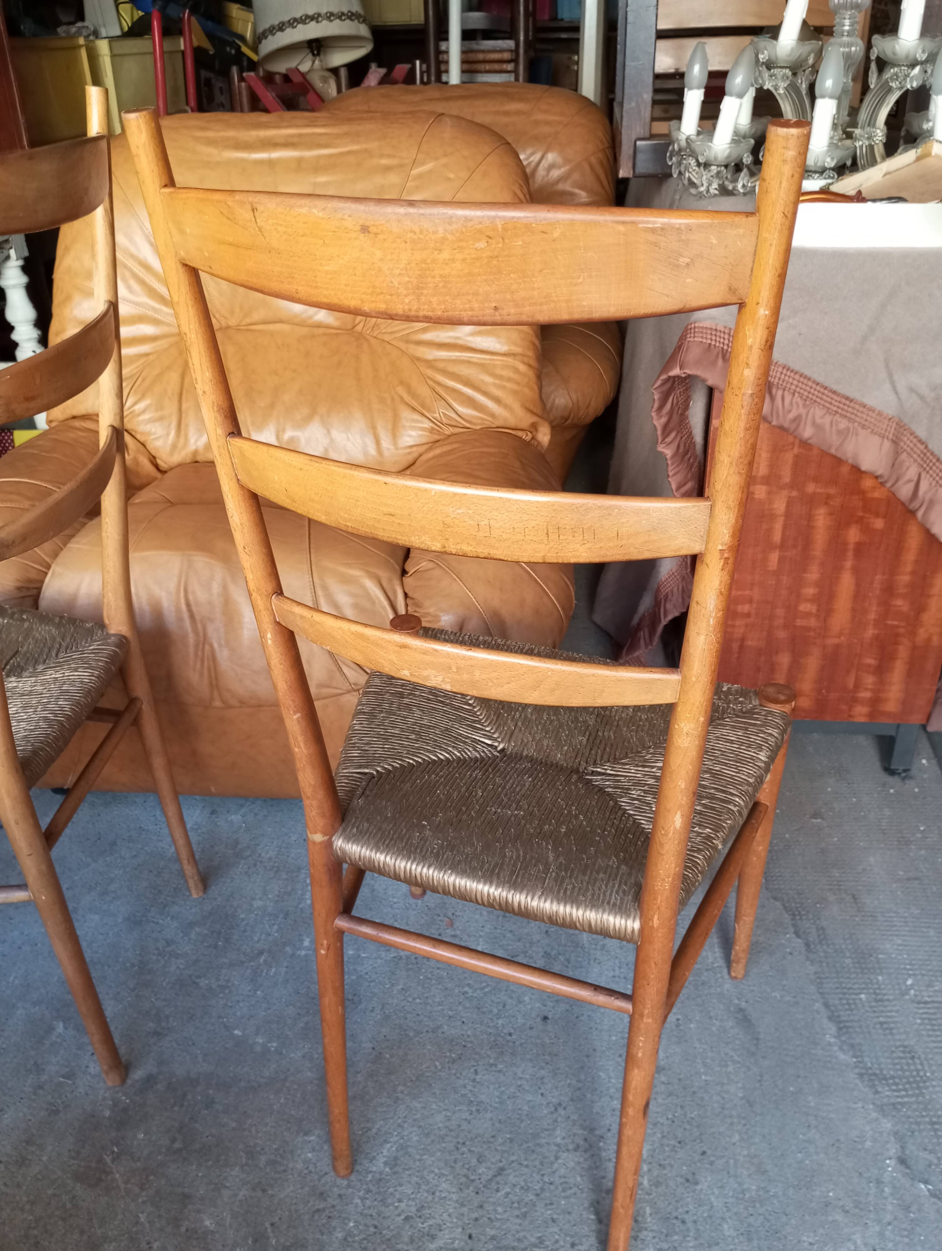 Pair of Italian chairs. The 50's.