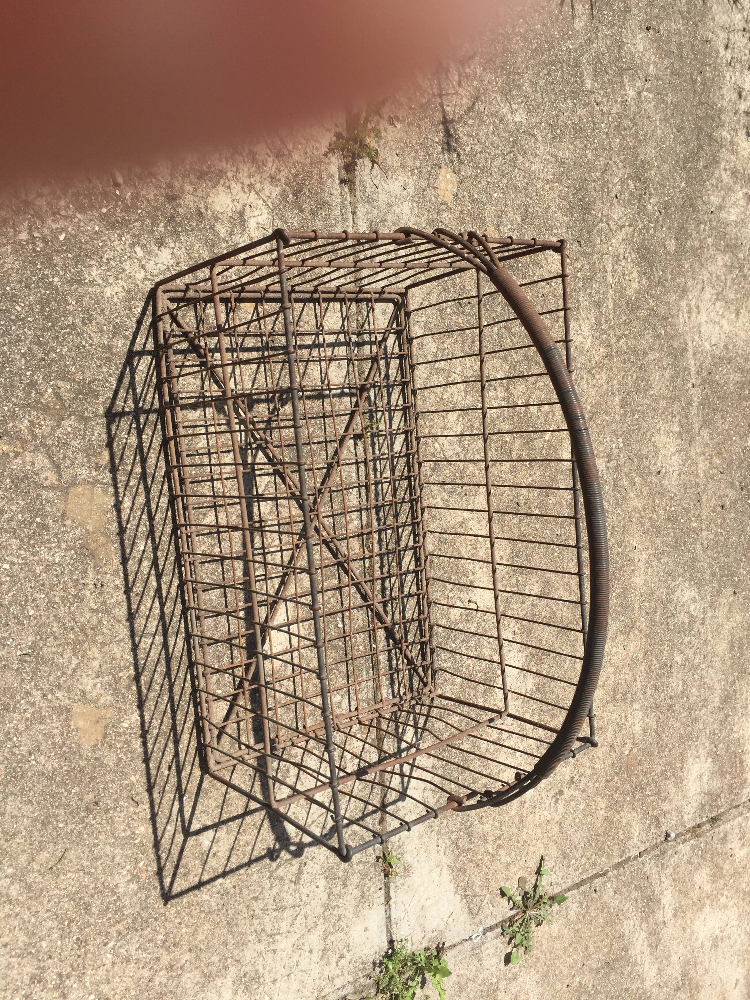 Antique metal basket