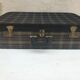 Old suitcase travel fabric Scots & brass + Cove black Vintage Leather trunk