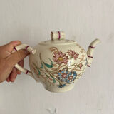 Théière en terre de fer polychrome K&G Luneville Bleuet