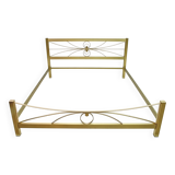Mid-Century Modern Gilded and Satin Brass Double Bed, 1970