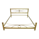 Mid-Century Modern Gilded and Satin Brass Double Bed, 1970
