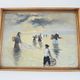 Oil on wood framed and signed henri merlet : les pêcheuses normandes