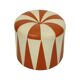 Round Vintage Pouf Orange Cream Two-Tone Skai Sixties
