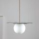 Vintage Metal and Opaline Pendant Lamp