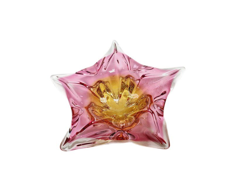 Decorative bowl by J. Hospodka for Chribska Glassworks, former Czechoslovakia, 1960s