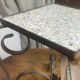 Occasional table in wrought iron and marble
