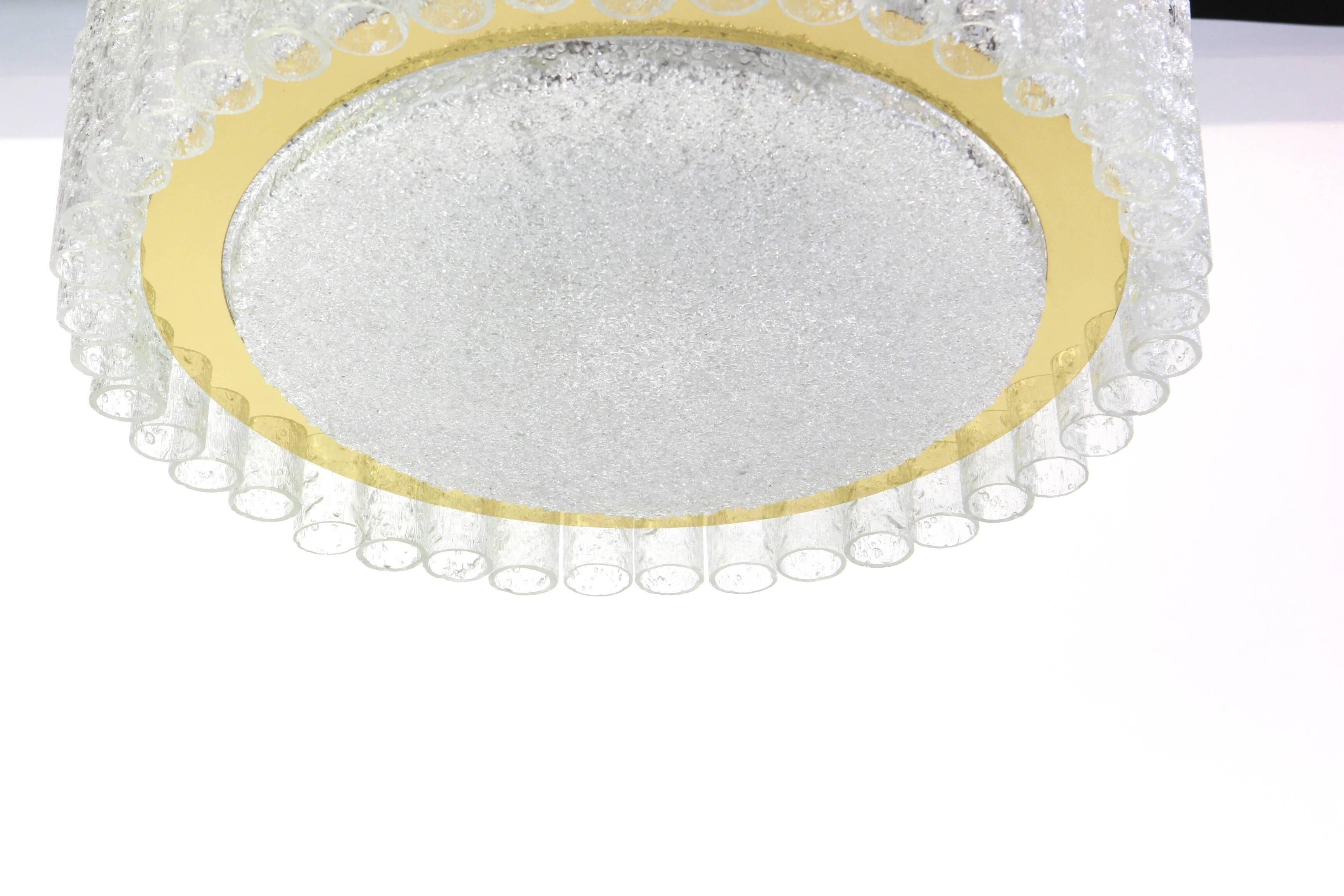 Superb glass tube ceiling light from Murano by Doria, Germany, 1960s.