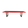 Artisanal table in brushed red spruce