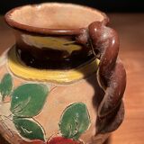 Pretty vase of Vallauris with flower pattern signed J.Massier