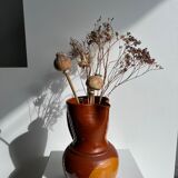 Two-tone brown ceramic wine pitcher H: 24cm