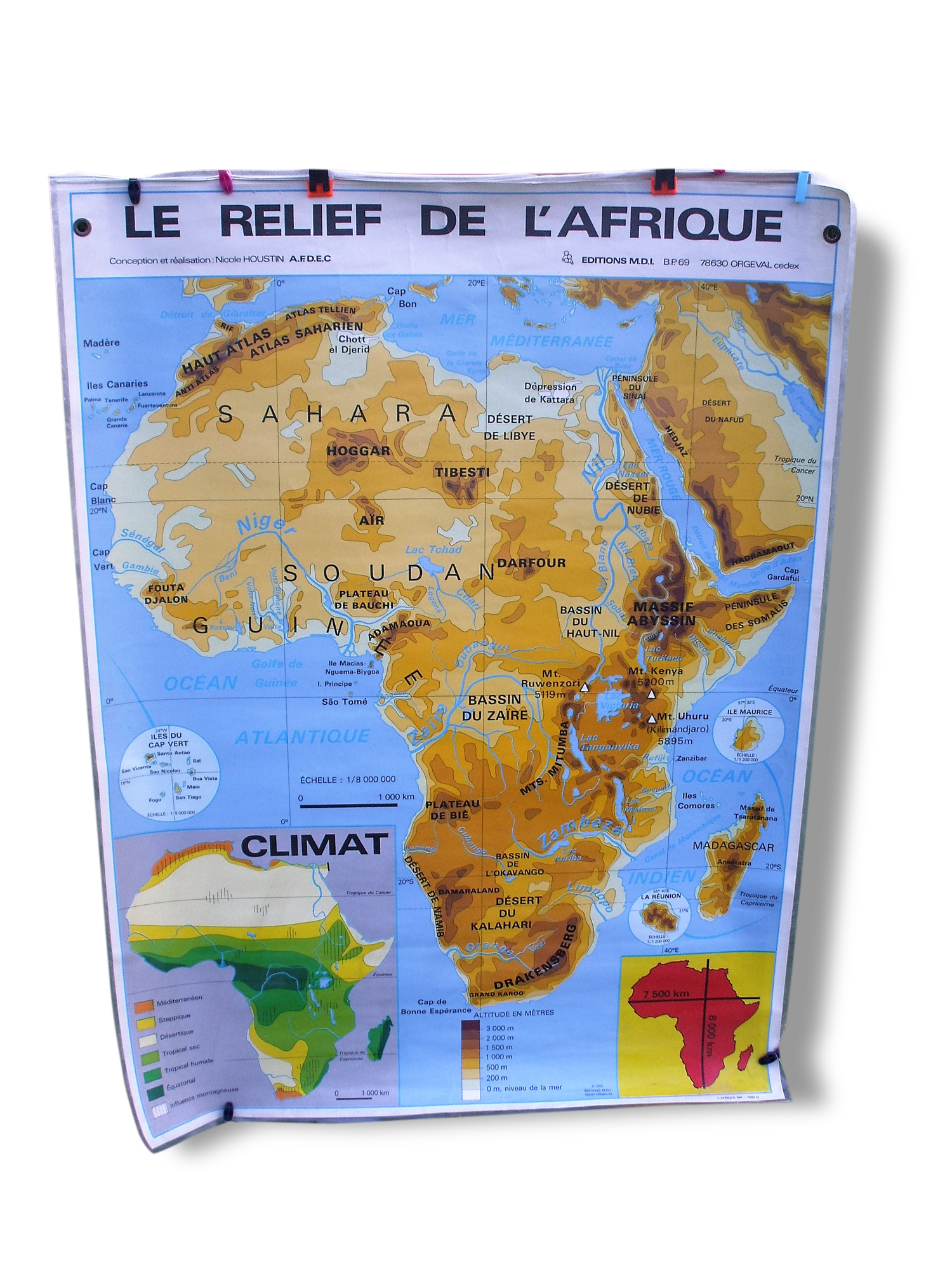School poster the relief of Africa / the States 1985