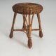 Vintage rattan & wicker stool – plant stand