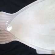 Antique Longwy ceramic fish service for 12 people, Copenhagen pattern, 1890-1939