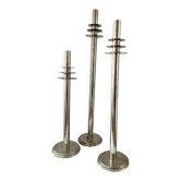 3 bougeoirs Art Déco en chrome