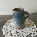 blue enamelled Roger Jacques stoneware pitcher