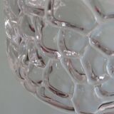 Vintage pendant lamp, glass and chrome, Belgium 1960